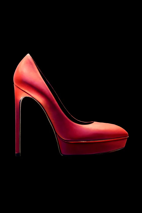 Kırmızı Saten Platform Stiletto
