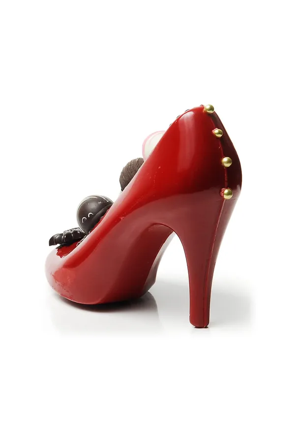 Kırmızı Zımbalı Stiletto