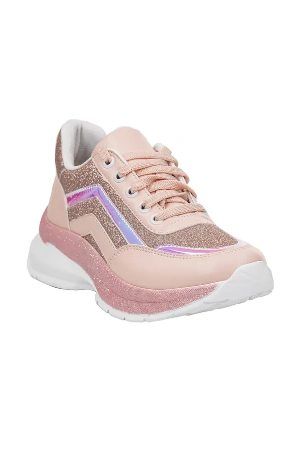 Pudra Hologram Detaylı Sneaker
