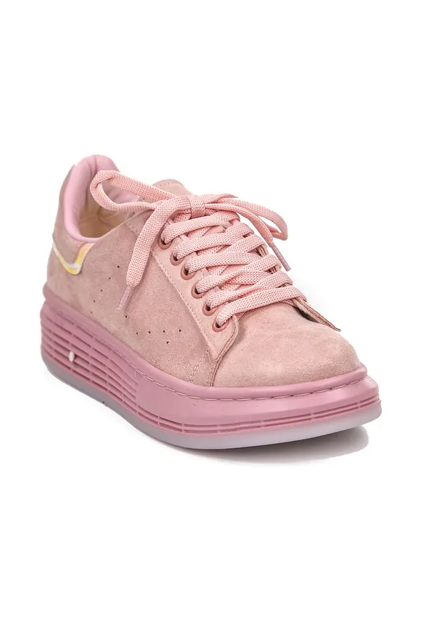 Pudra Süet Platform Sneaker