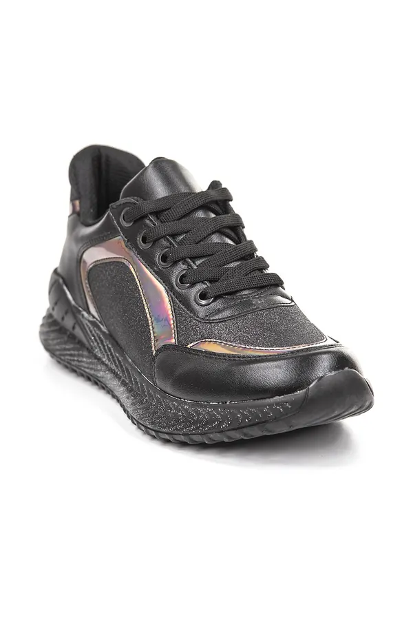 Siyah Hologram Detaylı Sneaker