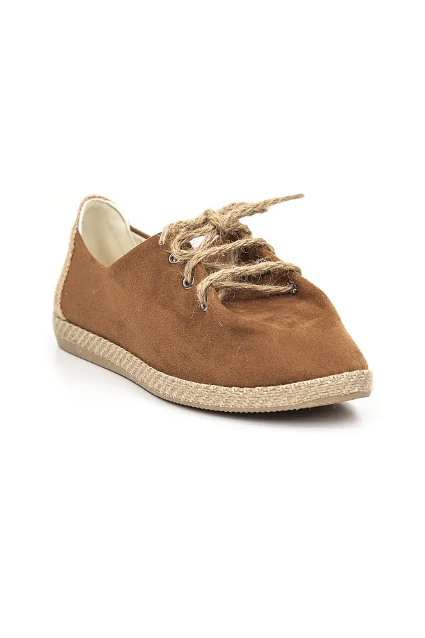 Taba Süet Bağcıklı Espadril