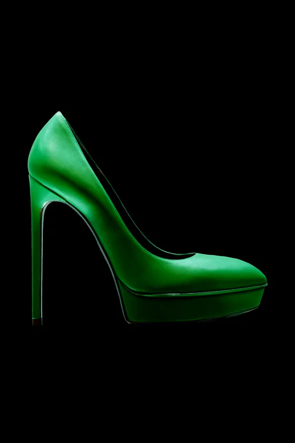 Zümrüt Yeşili Saten Platform Stiletto